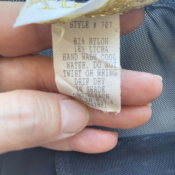 La Palapa Sheer Pants Size Large Black VINTAGE Drawstring Coverup Beach Party - Picture 8 of 8